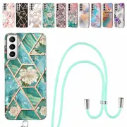 Geometric Marble Crossbody Phone Case For Samsung Galaxy S20 S21 FE Plus Ultra