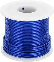 uxcell 12 Gauge Anodized Aluminum Craft Wire Bendable Bonsai Training Wire 98 Feet 2mm for Sculpting Crafts Wreath Floral Beading Jewelry Making, Dark Blue