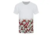 Grindstore Skulls & Roses Fade Mens Sub T-Shirt (White/Red) (L)