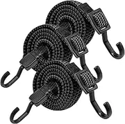 Totority 3Pcs Adjustable Long Bungee Cords Heavy Duty Straps with Hooks for Outdoor Cargo Binding Durable Strong Elasticity Straps for Trucks Luggage Camping