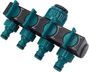 Daseeme 4 Way Hose Splitter, Hose Splitter for Garden 4 Way Shut Off Valve Plastic Hose Nozzles Water Tap Converter Connector Splitter Hose Adapter Garden rigation Watering Tool