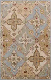 Floral Traditional Indian Hand-tufted Area Rug 7x10 Living Room Wool Carpet