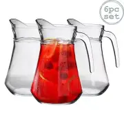 Glass Pitcher Jug Brocca Water Cocktail Juice Drinks Carafe, 1480ml - x6