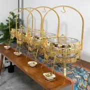 9 QT Round Stainless Steel Chafing Dish With Lid Buffet Set For Wedding Banquet