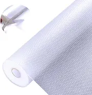 Drawer Liner, 23.6 X 197 in Shelf Liner, Washable and Oil Resistant Eva, Non Slip Drawer Liner, Suitable for Kitchens, Cabinets, Refrigerators, Drawers, Tables, Pantries, Desks (White)