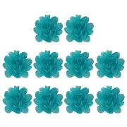 10Pcs 2" Chiffon Flowers Fabric Flower Sewing Fabric Appliques Blue