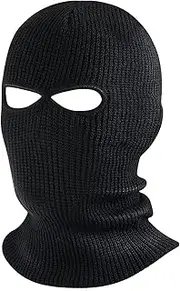 [LJJCSFF] 2 Hole Full Face Mask Knitted Ski Mask Black Beanie Balaclava Ski Neck Gaiter Face Cover Balaclava for Winter Outdoor Sports