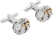 [JDXQBLD] Men'S French Cufflink Watch Movement Cufflinks For Immovable Stainless Steel Steampunk Gear Watch Mechanism Cuff Links For Mens Cufflinks
