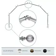 Wire Ball 13/16" 6-Sided Bay Window Curtain Rod 28-48 inch (each side) -3 colors