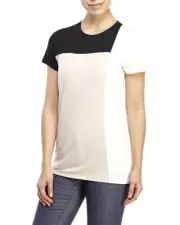 W580 NWT VINCE COLORBLOCK WOMEN TEE SIZE XS B/W/B $85