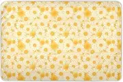 White Daisy Yellow Extra Large Resuable Diaper Mats Water Resistant Bed Wetting Pads Leakproof Quick Drying Pad Liner for Infant Baby 52" L x 34" W
