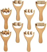 8Pcs Wooden Massage Rollers for Foot Back Portable Wooden Massage Tools for Home Relaxation and Muscle Tension Relief for Outdoor Use