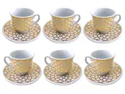Turkish Coffee Tea Cup Set of 12 (24 pcs) with Saucers - Arabic Greek Espresso