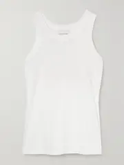 [Loulou de Saison] Loulou de Saison - Poso Supima Organic Cotton-jersey Tank - White - x small x small White
