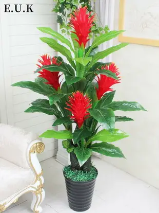 仿生植物盆栽鴻運當頭客廳擺件假花仿真綠植室內裝飾塑料紅掌擺設 全館免運