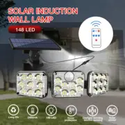 1-2Pack 74-226 LEDs Solar Lights Outdoor Wall Motion Sensor Security Lamp 3 Head