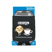 Complimentary Biscuit Coffee - Funny Novelty Stubby Holder With Base