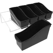 Storex Large Book Portable Cubby Bin, Metal Shelf Rack Included, 5-pack Black