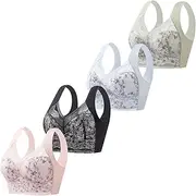 [ZRBDHGF] Wire Free Bras For Women Full Support, Coverage Support Minimizer Soft Underwire Everyday Bra Wireless Push Up Bra, Blue, 4X-Large
