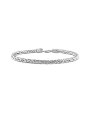 Italian Silver Foxtail Chain Bracelet