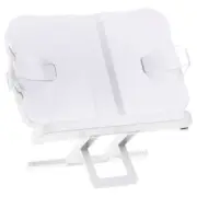 Book Stand for Reading, Plastic Book Holder with Page Clips for Textbook, White