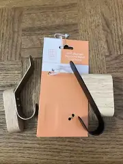 Wall Mounted Wood and Metal Coat Hooks