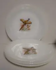 Anchor Hocking GAME BIRDS Bread Plates PHEASANT More Here SET OF FOUR BEST
