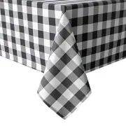 60 x 120 Inch Checkered Tablecloth Rectangle - 60" x 120" Black and White