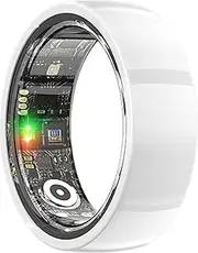Smart Ring for Men Women Ceramics Smart Ring Blood Pressure Monitor Heart Rate SP-O2 Sleep Tracker Health Ring Fitness Tracker Pedometer Calories Step Counter Waterproof Compatible with iOS Android