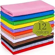 XSEINO 12Rolls 8"x35" 1.4mm Thick Soft Felt Fabric Sheet 12 Assorted Colors Felt Pack DIY Craft Sewing Squares Nonwoven Patchwork