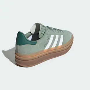 adidas Gazelle Bold 女款 厚底 壓紋字體 灰綠色 ID6998/ 23 cm