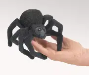 NEW PLUSH SOFT TOY Folkmanis 2754 Mini Black Spider Finger Puppet 10cm