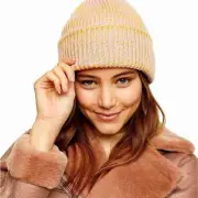 Topshop Scandi Women"s Chunky Knit Beanie Hat Beige One Size