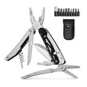 20-in-1 Multi Tool Pliers Folding Pocket Knife Scissors Outdoor Multitool w/ Bit