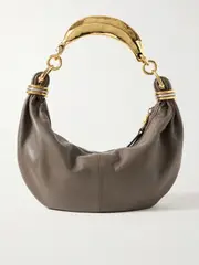 [Chloé] Chloé - Bracelet Embellished Textured-leather Shoulder Bag - Gray - One size One size Gray
