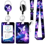ID Badge Holder with Lanyard and Retractable Badge Reel Clip, Card Name Tag L...