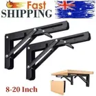 2x Folding Table Bracket 8-20" Black Stainless Steel Heavy Duty Wall Shelf Bench