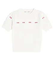 [Bonpoint] Bonpoint Alphonza cable-knit wool and cotton top Y 8 white