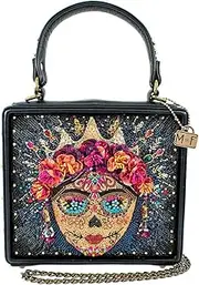 [MARY FRANCES] La Reina Top Handle Sugar Skull Handbag, Multicoloured, Multicoloured
