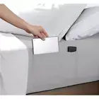 Microfiber Fitted Sheet with Double Storage Pocket Full Bedroom Linen Light Grey