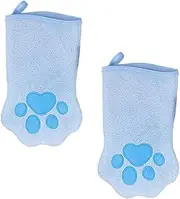 Cat Grooming Glove - 2X Cat Gloves for Grooming | Quick Drying Pet Care Supplies Double-Sided Bath Towel for Home Travel Short-Haired Outings Daily Use Bathroom Cleaning