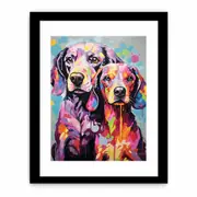 Two Dog Modern Art Framed print Art Poster