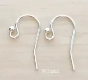 50pcs 925 Sterling Silver single dot french hook earring ear wire wholesale E01s