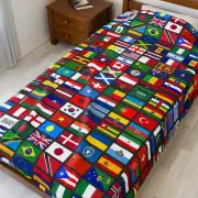 Flags of the Countries of the World, International Velveteen Plush Blanket