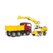 Bruder Licensed 1:16 Scale Man Tga Construction Truck With Liebherr Excavator Model Toy