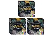 3x Craft Maker Paint Your Own Metallic Rocks Craft Creative Hobby Art Kit