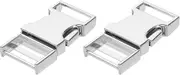 uxcell 2 Pcs Metal Quick Side Release Buckle, 20mm/0.8" Collar Buckles Clip Flat Webbing Backpack Buckle for Leather Strap Collar Harness, Silver Tone