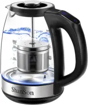 Shanson Electric Kettle with Tea Infuser 1.7L Temperature Control Glass Electric