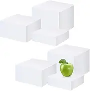 Tuanse 6 Pcs Buffet Risers, Food Risers for Buffet Table, Display Stand for Catering Dessert Collectibles Jewelry Figures Show, 5 Sided Acrylic Cube Display Organizer Nesting Risers(White)