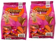 2-PACK Reese's Peanut Butter Hearts Snack Size, 65 Hearts, 39.8 Oz each bag